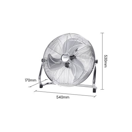 Aigostar - Ventilatore da pavimento 100W/230V cromo lucido