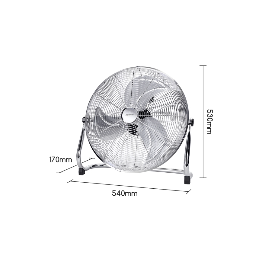Aigostar - Ventilatore da pavimento 100W/230V cromo lucido