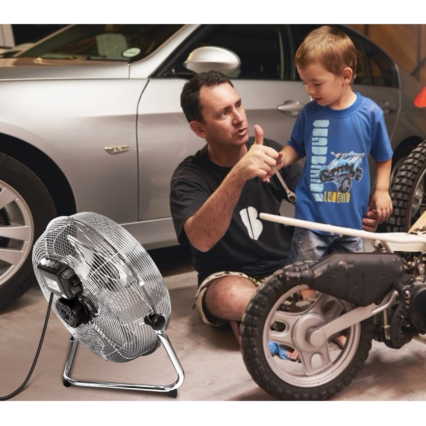 Aigostar - Ventilatore da pavimento 60W/230V 44,5 cm cromo lucido