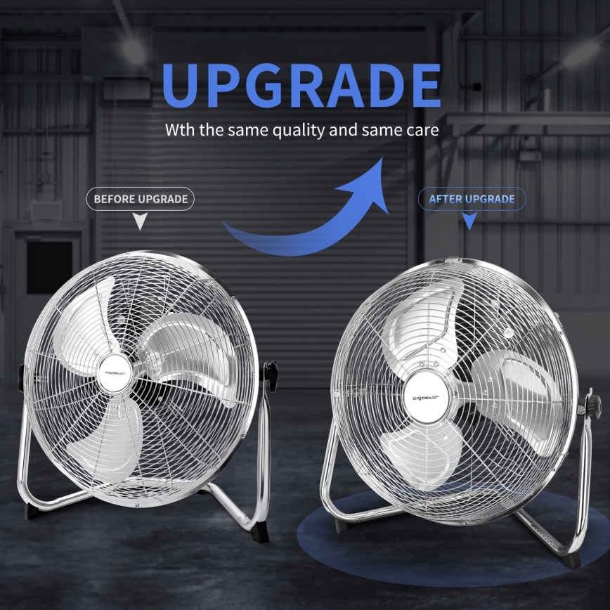 Aigostar - Ventilatore da pavimento 60W/230V 44,5 cm cromo lucido
