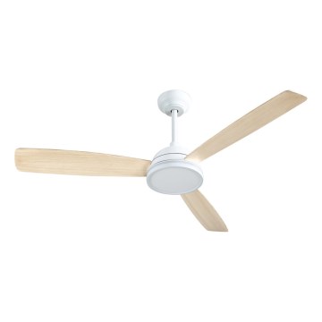 Aigostar - Ventilatore da soffitto dimmerabile a LED LED/20W/230V 2700-6500K 132cm bianco/beige + telecomando