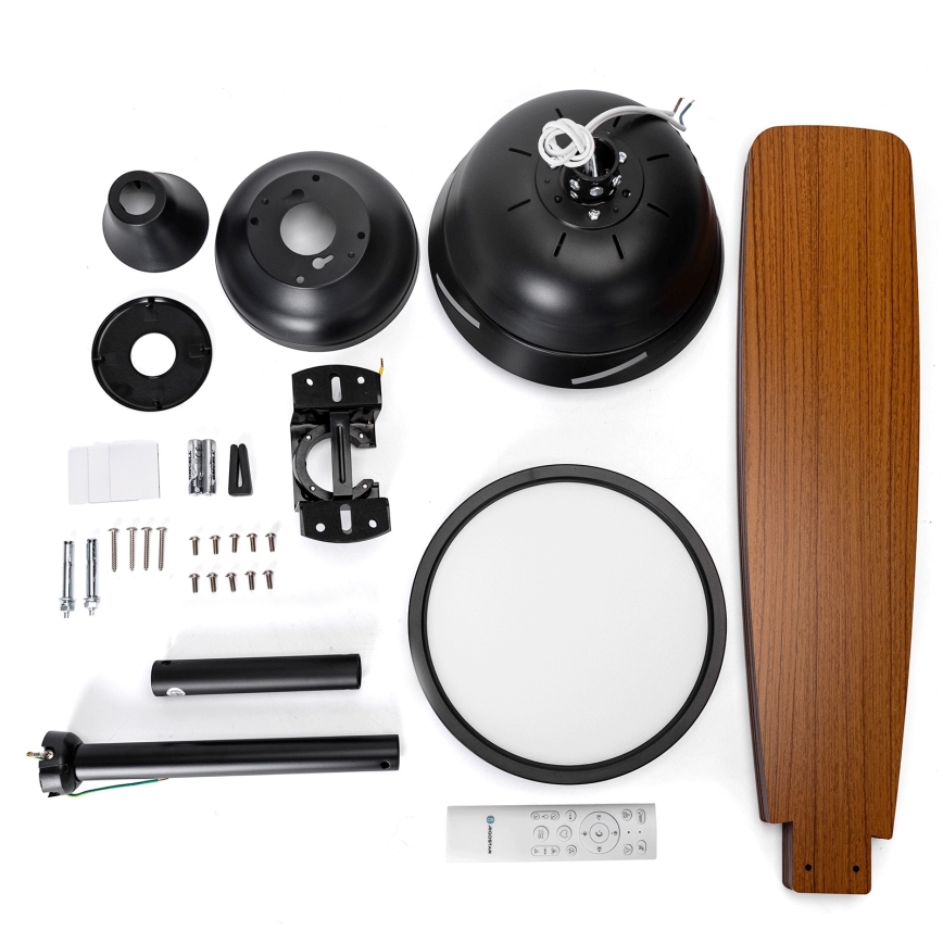 Aigostar - Ventilatore da soffitto dimmerabile a LED LED/20W/230V 2700-6500K 132cm beige + telecomando