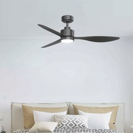 Aigostar - Ventilatore da soffitto dimmerabile a LED LED/20W/230V 2700-6500K 132cm nero + telecomando