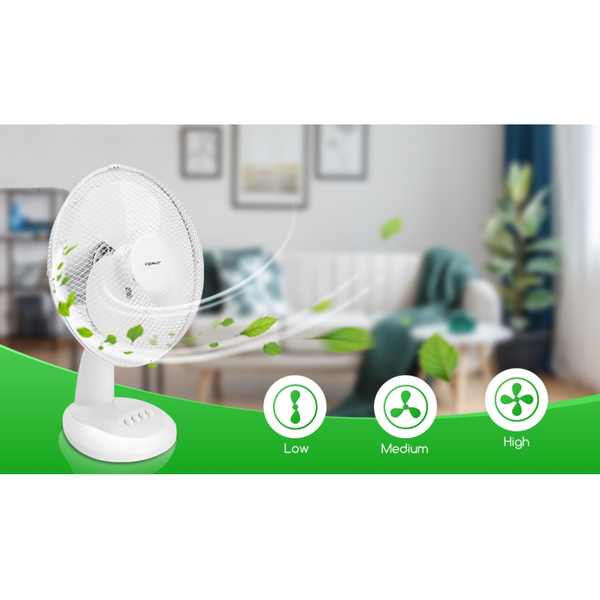 Aigostar - Ventilatore da tavolo 35W/230V 34 cm bianco
