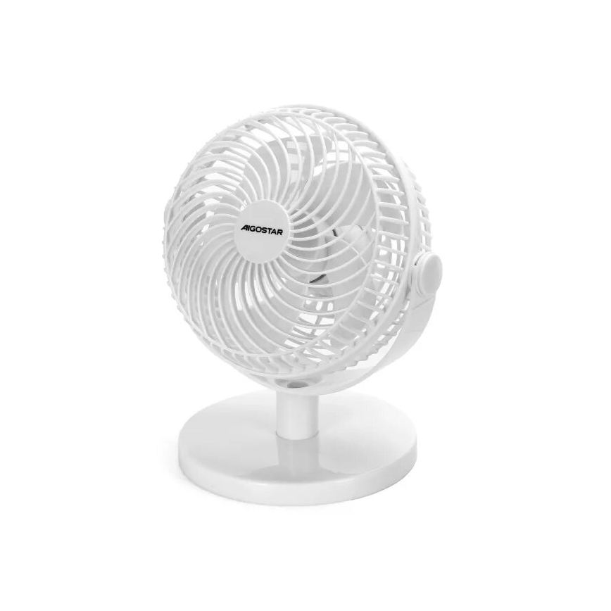 Aigostar - Ventilatore da tavolo 3W/5V bianco