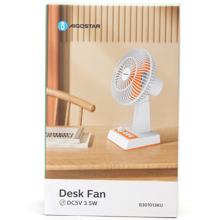 Aigostar - Ventilatore da tavolo 6W/USB