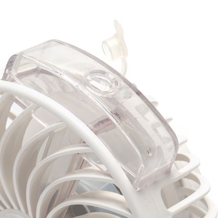 Aigostar - Ventilatore da tavolo ricaricabile con clip 2W/5V 2400mAh USB bianco