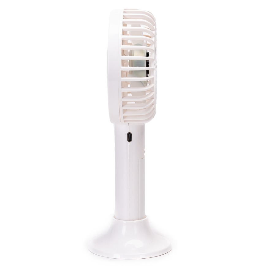 Aigostar - Ventilatore tascabile ricaricabile 3W/5V 1500mAh USB bianco