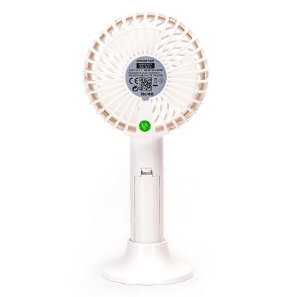 Aigostar - Ventilatore tascabile ricaricabile 3W/5V 1500mAh USB bianco