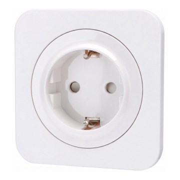 Aigostar - Wandsteckdose mit Abdeckrahmen SCHUKO 250V/16A weiß