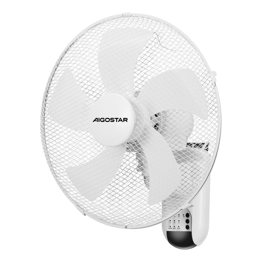 Aigostar -  Wandventilator 45W/230V weiß + Fernbedienung