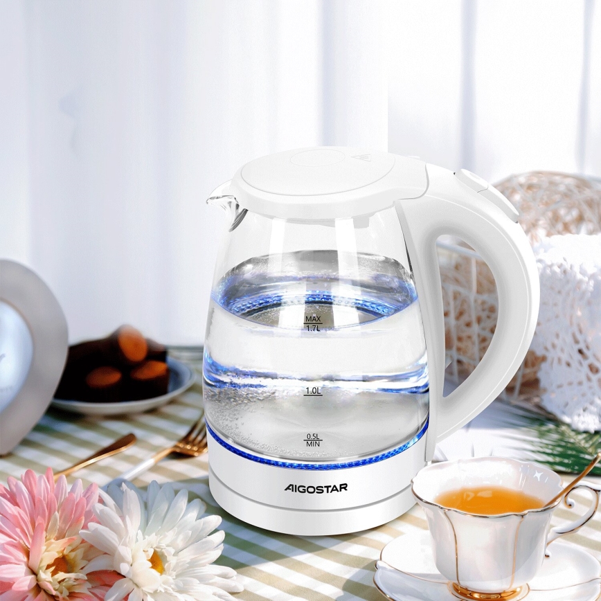 Aigostar - Wasserkocher 1,7l 2200W/230V weiß