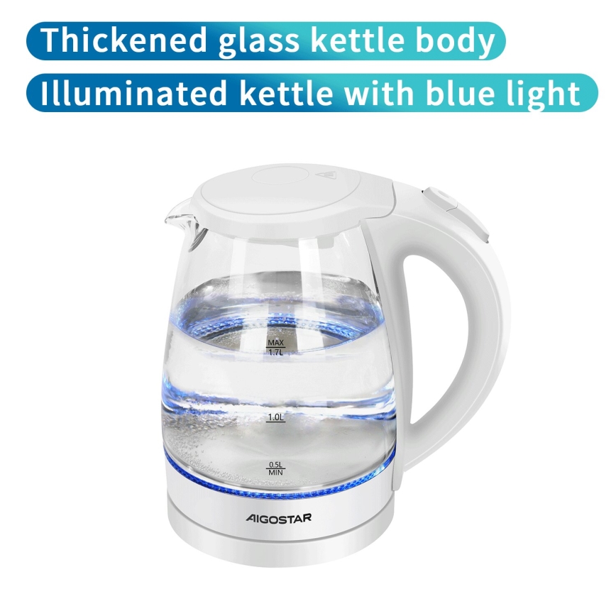 Aigostar - Wasserkocher 1,7l 2200W/230V weiß