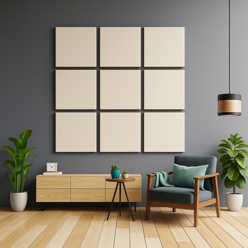 Akustikpaneel SILENCE 58x58 cm cremefarben