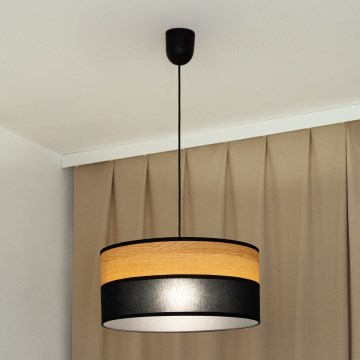 ALBA Pendelleuchte mit Kabel 1xE27/15W/230V Ø 45 cm schwarz/braun
