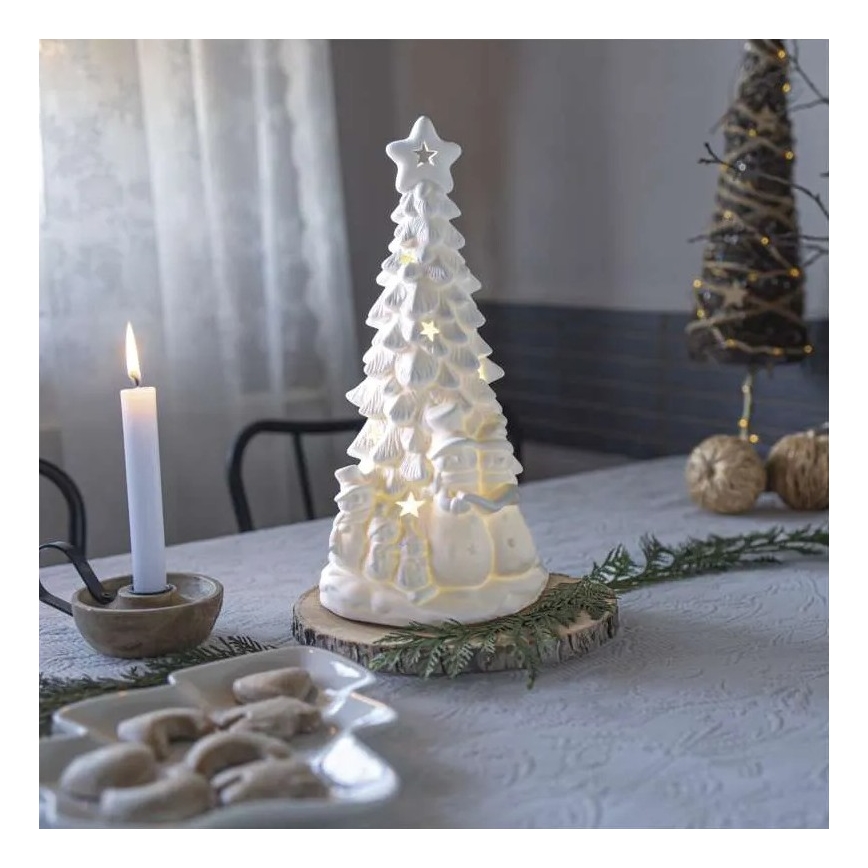 Alberello natalizio a LED, 2xAA, bianco caldo