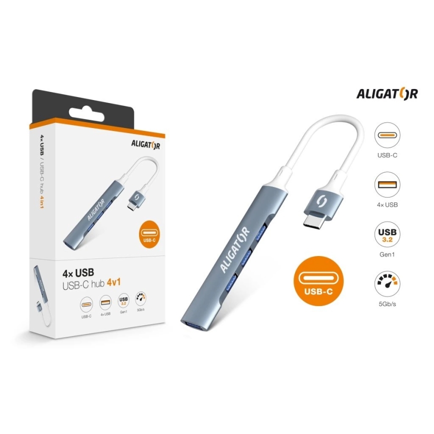 Aligator AHUB002 - hub USB-C 4 in 1
