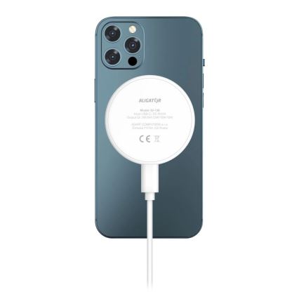 Aligator AMS08WT - Chargeur sans fil MagSafe 3-en-1 15 W blanc