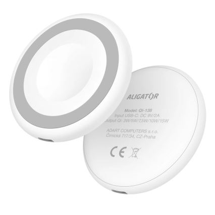 Aligator AMS08WT - Chargeur sans fil MagSafe 3-en-1 15 W blanc