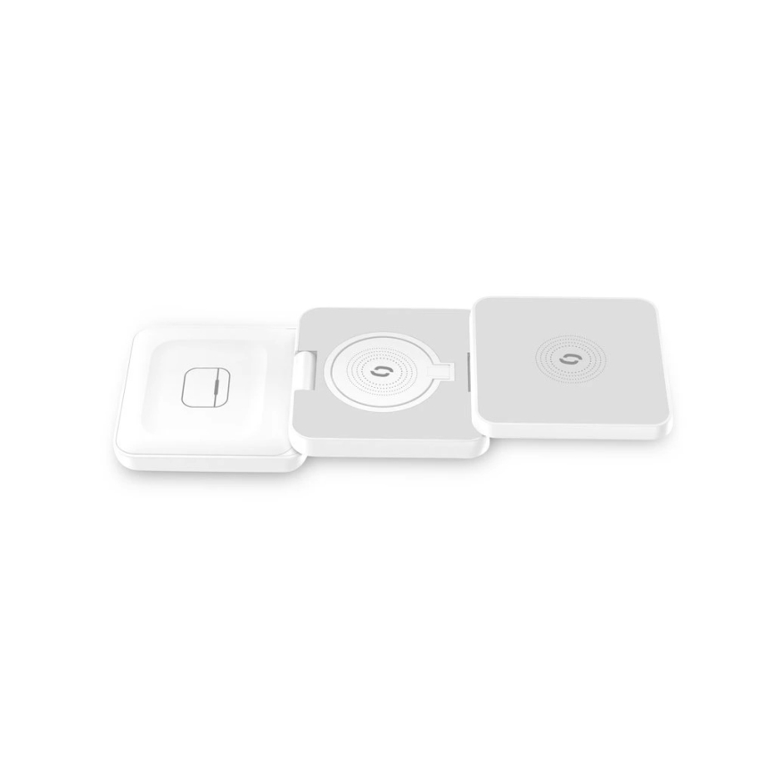 Aligator AMS09WT - Stazione di ricarica wireless MagSafe 3-in-1 15W bianca