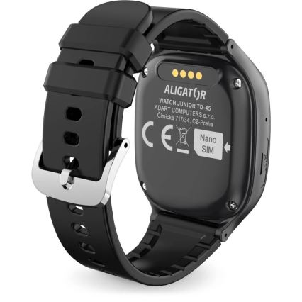 Aligator AW11BK - Kinder-Smartwatch Watch Junior 2, 450 mAh, IP67, Wi-Fi, schwarz