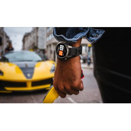 Aligator AW12BK - Smartwatch mit GPS, 500‑mAh‑Akku, IP69K, schwarz