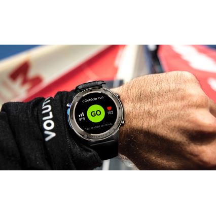 Aligator AW12BK - Smartwatch mit GPS, 500‑mAh‑Akku, IP69K, schwarz