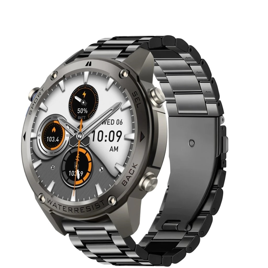 Aligator AW12BK - Smartwatch mit GPS, 500‑mAh‑Akku, IP69K, schwarz