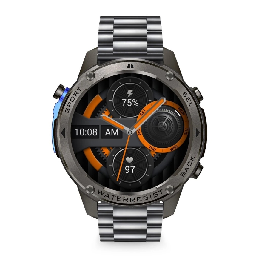 Aligator AW12BK - Smartwatch mit GPS, 500‑mAh‑Akku, IP69K, schwarz