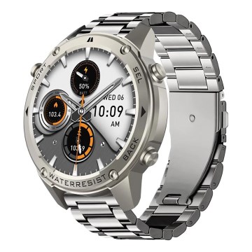 Aligator AW12SR - Smartwatch con GPS, batteria 500 mAh, grado di protezione IP69K, argento