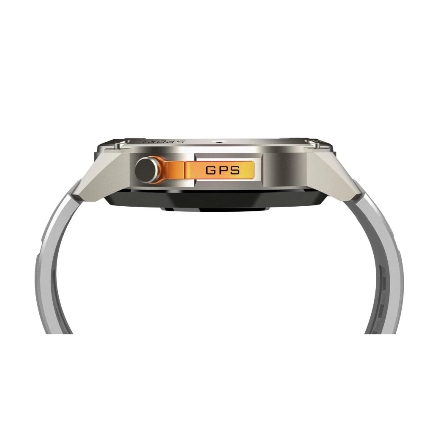 Aligator AW12SR - Smartwatch con GPS, batteria 500 mAh, grado di protezione IP69K, argento
