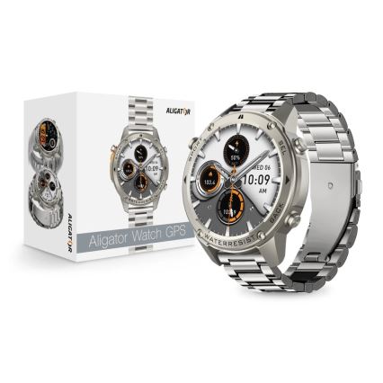 Aligator AW12SR - Smartwatch Watch GPS 500 mAh IP69K silber