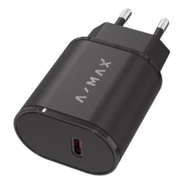 Aligator AX0002V - Adaptateur de charge rapide A-MAX Power Delivery 20 W USB-C noir