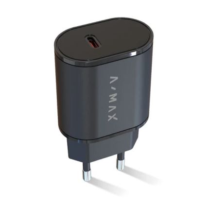 Aligator AX0002V - Adaptateur de charge rapide A-MAX Power Delivery 20 W USB-C noir