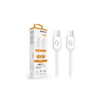 Aligator DATKP47 - cavo USB-C/USB-C con Power Delivery 100 W, 1,5 m, bianco