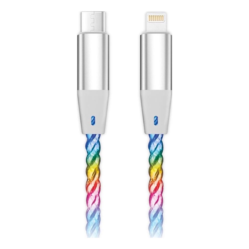 Aligator DATKP65 - USB-Kabel USB-C / Lightning mit LED-Beleuchtung 30 W Power Delivery 0,5 m