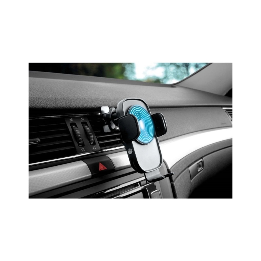 Aligator HAK2 - Support de téléphone pour voiture à fermeture automatique avec charge sans fil Qi 15 W noir