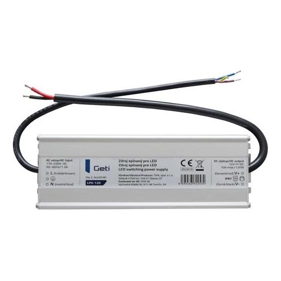 Alimentatore a commutazione per strisce LED 120W/12V IP67