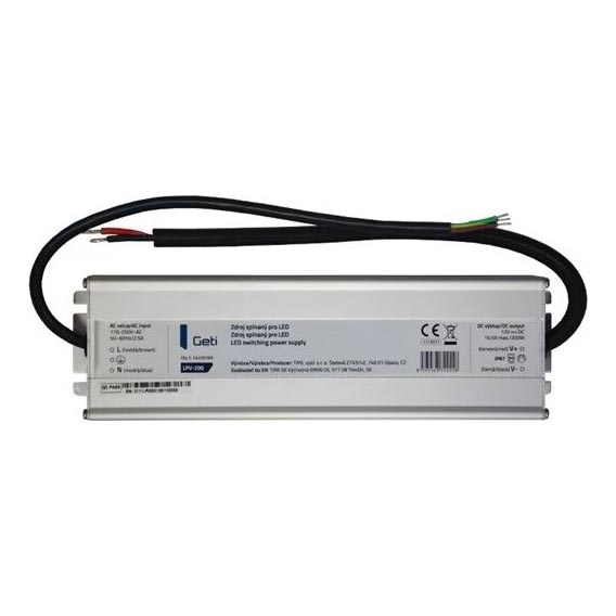 Alimentatore a commutazione per strisce LED 200W/12V IP67