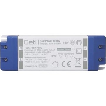 Alimentatore a commutazione per strisce LED 80W/12V IP20