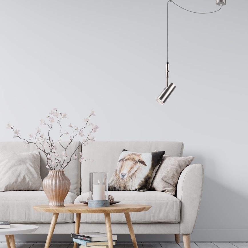 Deckenleuchte an Kabel ALMA 1xGU10/35W/230V Chrom