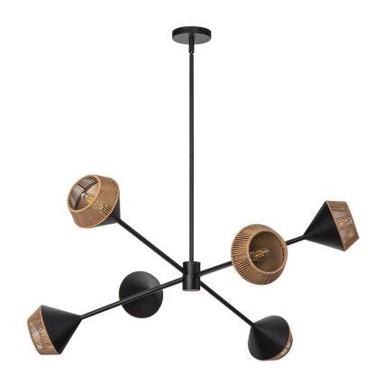 Alora Mood - Lampadario a stelo DAPHNE 6xE14/40W/230V nero/marrone