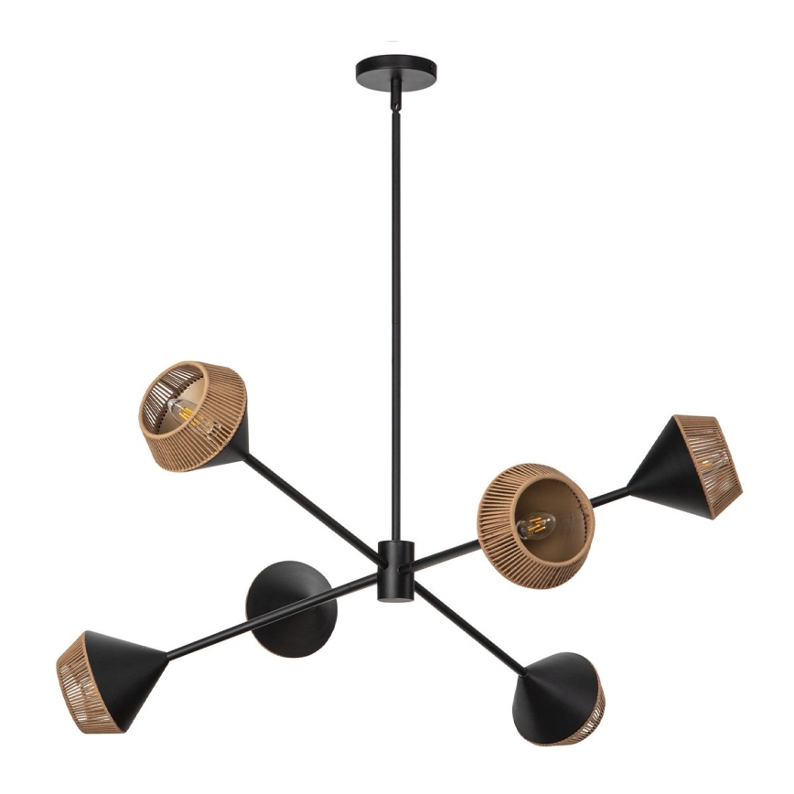 Alora Mood - Lampadario a stelo DAPHNE 6xE14/40W/230V nero/marrone