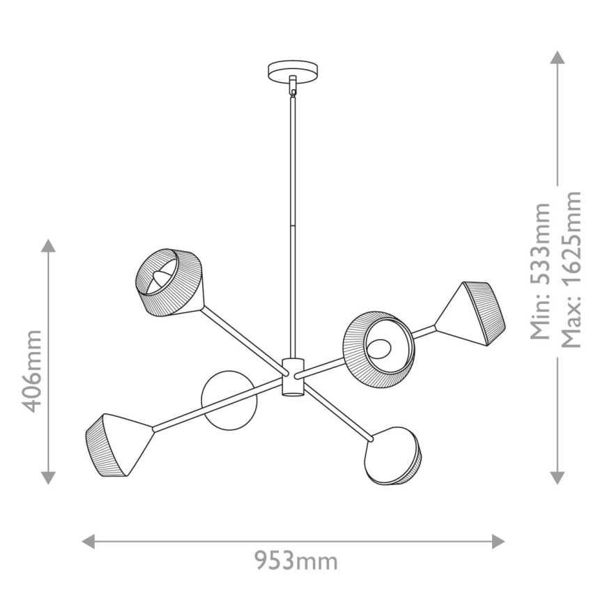 Alora Mood - Lustre à tige DAPHNE 6xE14/40W/230V noir/marron