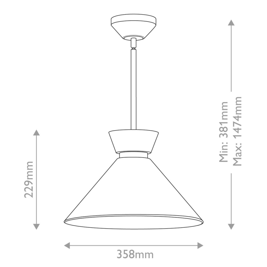 Alora Mood - Lustre sur tige HALSTON 1xE27/60W/230V noir