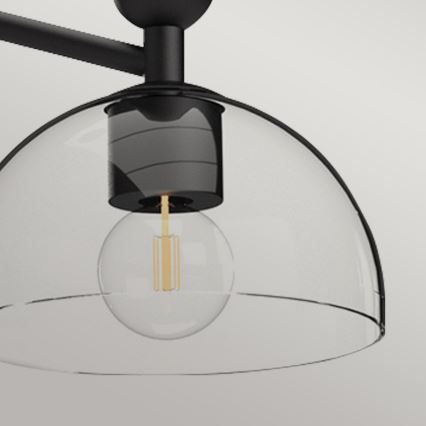 Alora Mood - Lustre sur tige JUDE 3xE27/60W/230V noir