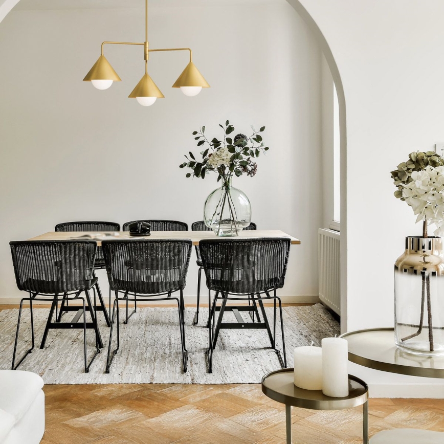 Alora Mood - Lampadario a stelo REMYCK 3xE27/60W/230V dorato