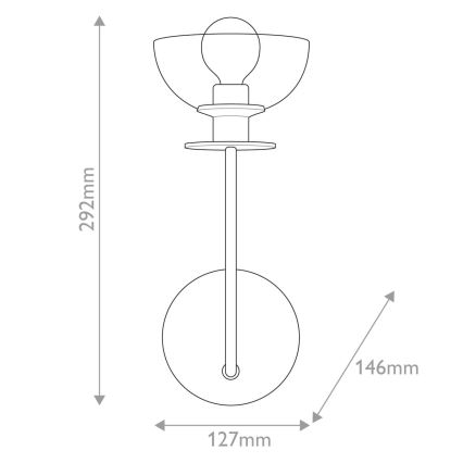 Alora Mood - Wandleuchte SYLVIA 1xE14/40W/230V schwarz