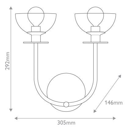 Alora Mood - Applique murale SYLVIA 2xE14/40W/230V noire