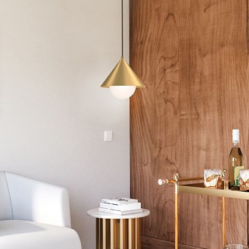 Alora Mood - Suspension sur câble REMYCK 1xE27/60W/230V Ø 34,3 cm dorée